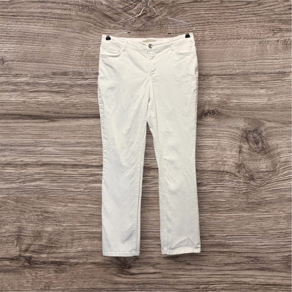 Laura Ashley Pants - Laura Ashley Cropped Pants Womens 10P White Sparkle Pocket Coastal Preppy Resort